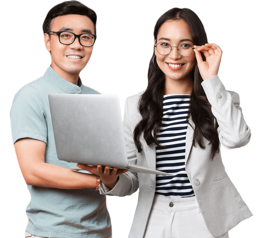 Dua orang profesional belajar bersama